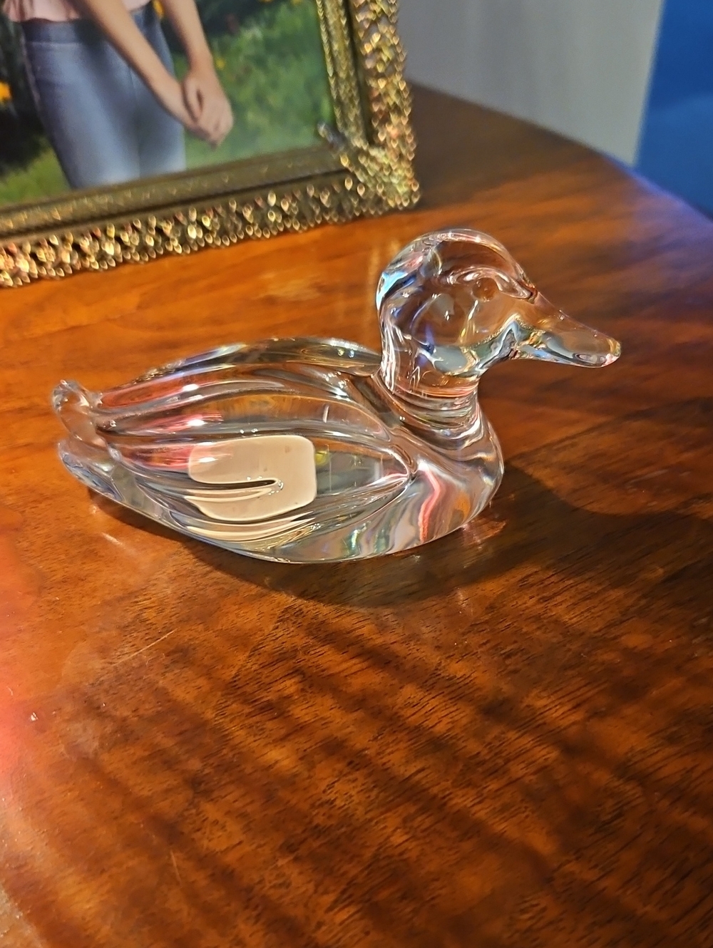 Princess House 24% Lead Crystal Duck Figurine with Subtle Reflections - Vintage
